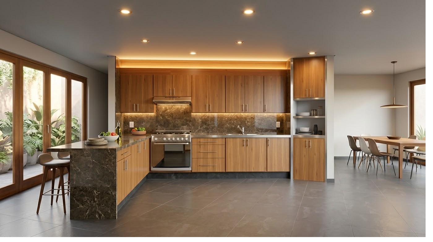 Cocina integral terminada por Constructora Páez
